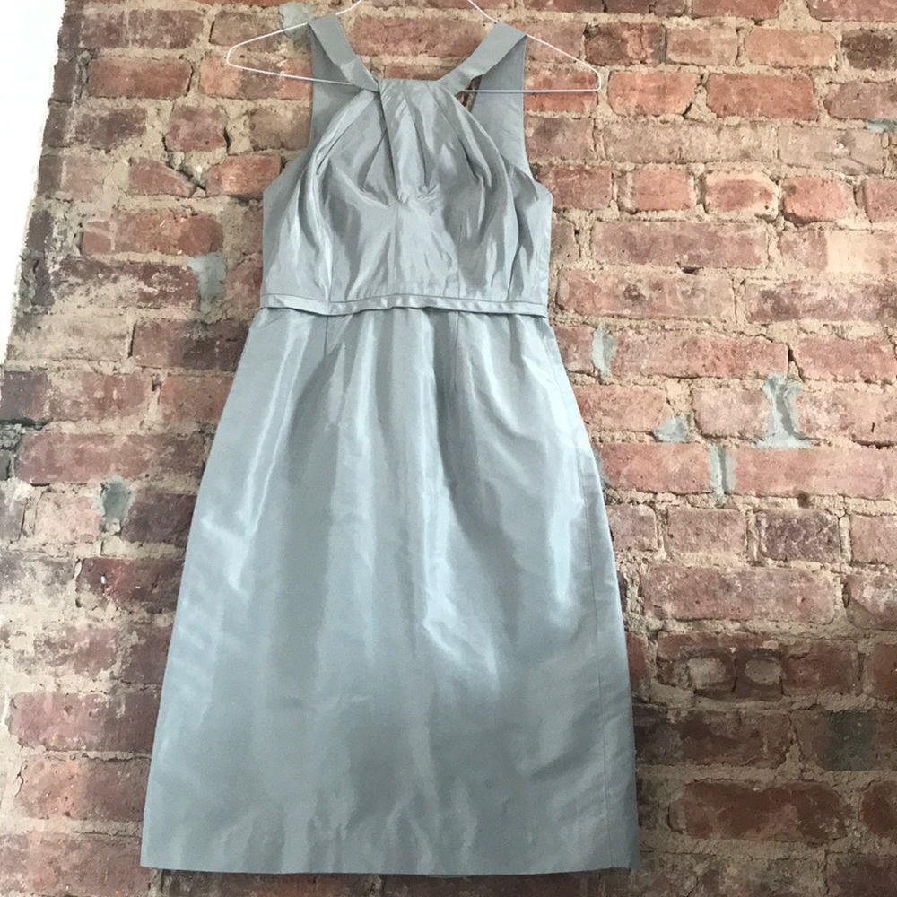 Beautiful slate gray/metallic silver evening dress